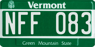 VT license plate NFF083