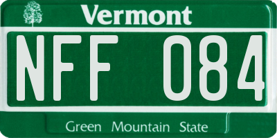 VT license plate NFF084