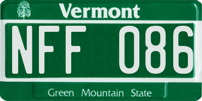 VT license plate NFF086