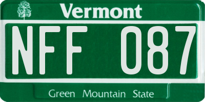 VT license plate NFF087