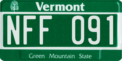 VT license plate NFF091