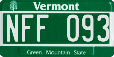 VT license plate NFF093