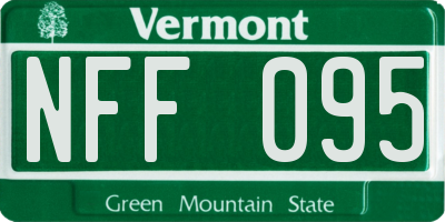 VT license plate NFF095