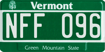VT license plate NFF096