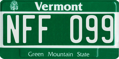 VT license plate NFF099