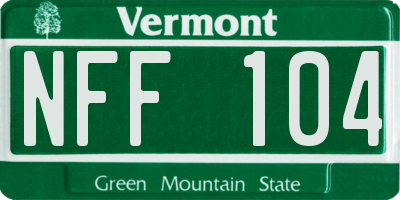 VT license plate NFF104