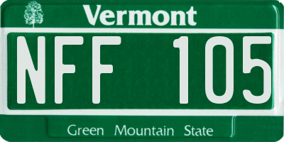 VT license plate NFF105