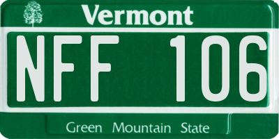 VT license plate NFF106
