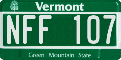VT license plate NFF107