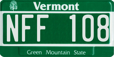 VT license plate NFF108