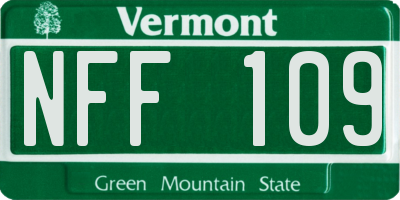 VT license plate NFF109