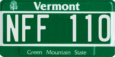 VT license plate NFF110