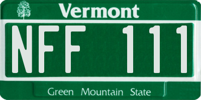 VT license plate NFF111
