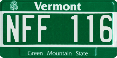 VT license plate NFF116