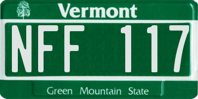 VT license plate NFF117