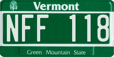 VT license plate NFF118