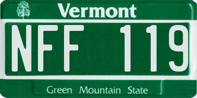 VT license plate NFF119
