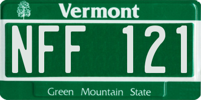 VT license plate NFF121