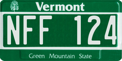 VT license plate NFF124