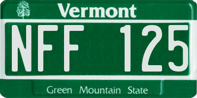 VT license plate NFF125