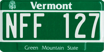 VT license plate NFF127