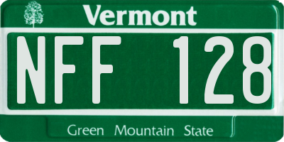 VT license plate NFF128