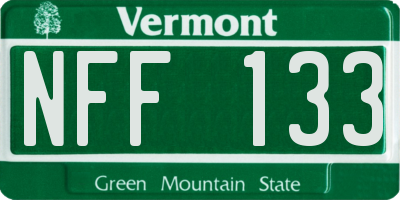 VT license plate NFF133
