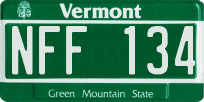 VT license plate NFF134