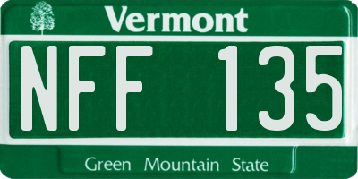 VT license plate NFF135