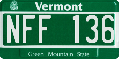 VT license plate NFF136
