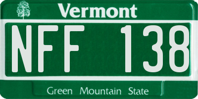 VT license plate NFF138