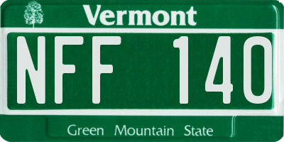 VT license plate NFF140