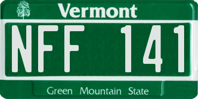 VT license plate NFF141
