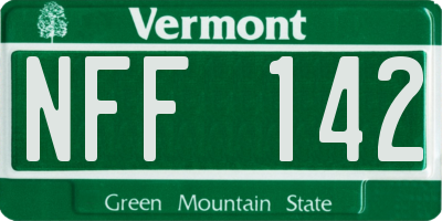 VT license plate NFF142