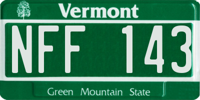 VT license plate NFF143
