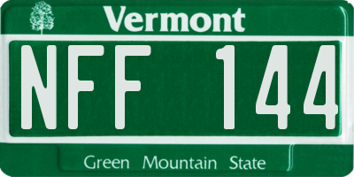 VT license plate NFF144