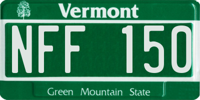 VT license plate NFF150