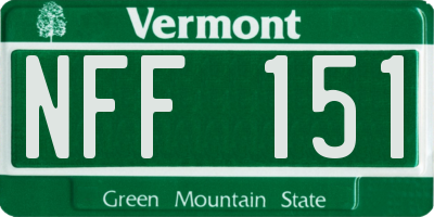 VT license plate NFF151