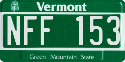 VT license plate NFF153