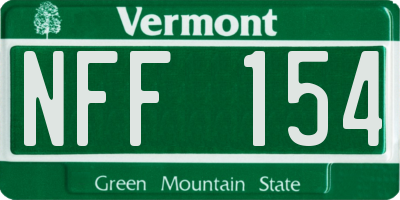 VT license plate NFF154
