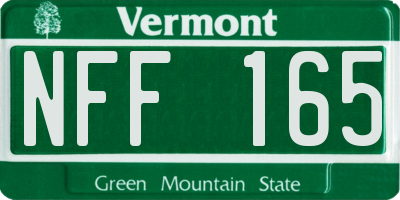 VT license plate NFF165