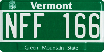VT license plate NFF166