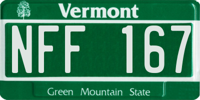 VT license plate NFF167