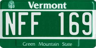 VT license plate NFF169