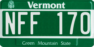 VT license plate NFF170