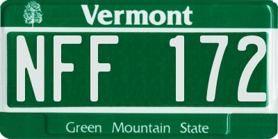 VT license plate NFF172