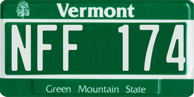 VT license plate NFF174