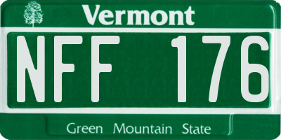 VT license plate NFF176