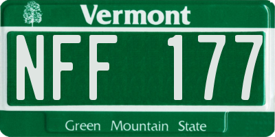 VT license plate NFF177