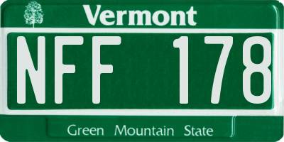 VT license plate NFF178